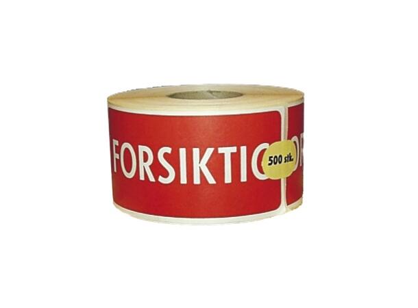 Varseletikett "FORSIKTIG"  (500) 110 x 55 mm 